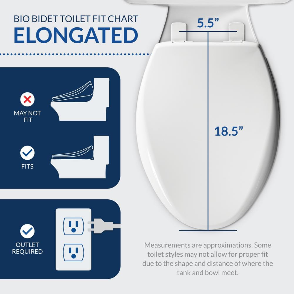 BB-500 White Heated Elongated Smart Bidet Toilet Seat