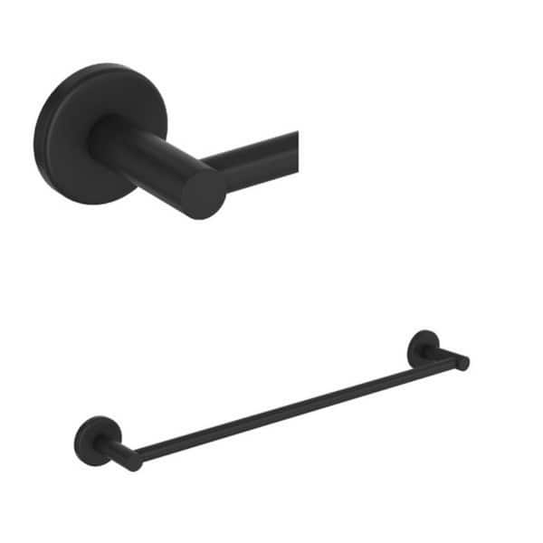 ROHL Lombardia 24 in. Wall Mounted Towel Bar in Matte Black