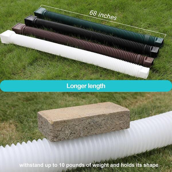 Angel Sar 21 in. to 68 in. Flexible White Plastic (PE) Rain Gutter
