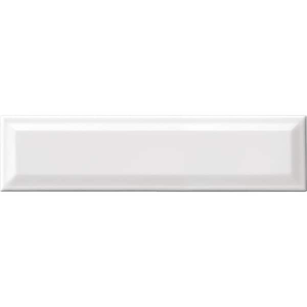 Daltile Finesse Bright White 4 in. x 16 in. Ceramic Sharp Bevel Wall Tile
