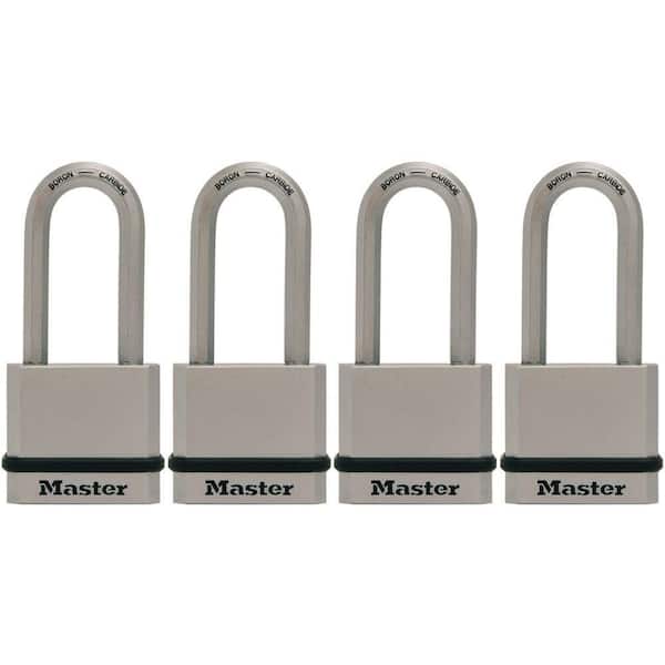 Master Lock Heavy Duty Outdoor Padlock with Key, 1-3/4 in. Wide, 4 Pack