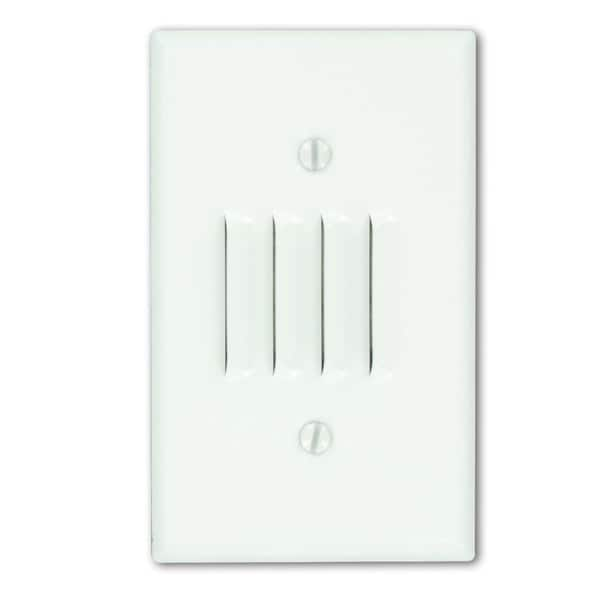 Leviton 1-Gang White Louvre Plate Painted Metal Standard Wall Plate (1-Pack) 88079