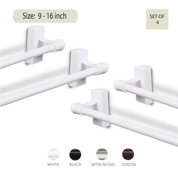 9 In To 16 Adjustable 7 Single Magnetic Rod White Set Of 4 Hmag916 01 4pc The Home Depot Single Magnetic Rod In White, Magnetic Curtain Rod Home Depot