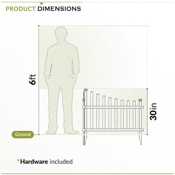 Zippity Outdoor Products Ashley 2 Panels 2.5-ft H x 3-ft W White Vinyl Scallop Fence Panel (Unassembled)