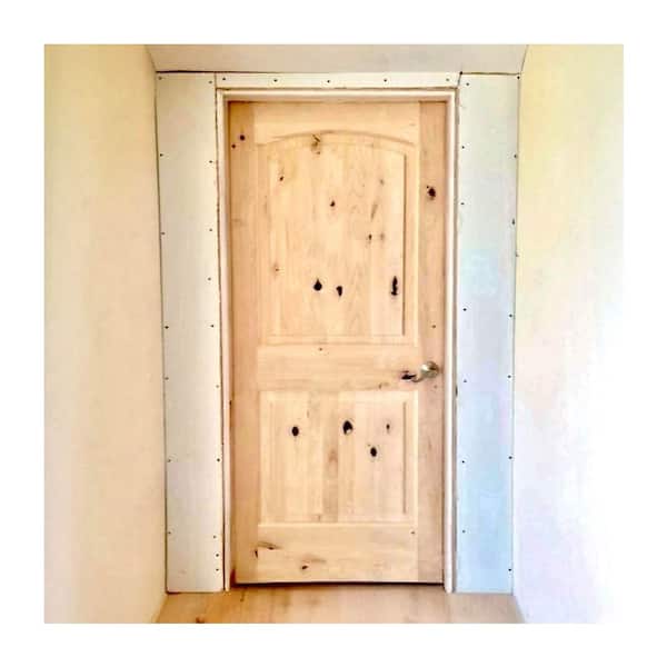 Rustic Knotty Alder 2-Panel Top Rail Arch Solid Wood Core Stainable Interior Door Slab