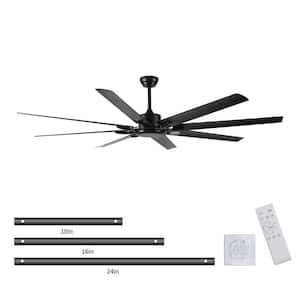 6.25 ft. 6 Fan Speeds Indoor Black 145 RPM Industrial HVLS Ceiling Fan with Remote and Wall Control Included