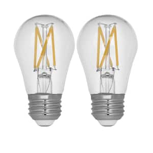 40W Equivalent A15 Dimmable Filament CEC Title 20 90+ CRI Clear Glass LED Ceiling Fan Light Bulb, Daylight (2-Pack)