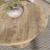 Furniture of America Leander 29 in. Oak Round Wood Coffee Table with Cone-Shaped Pedestal Base IDF-4222NT-C