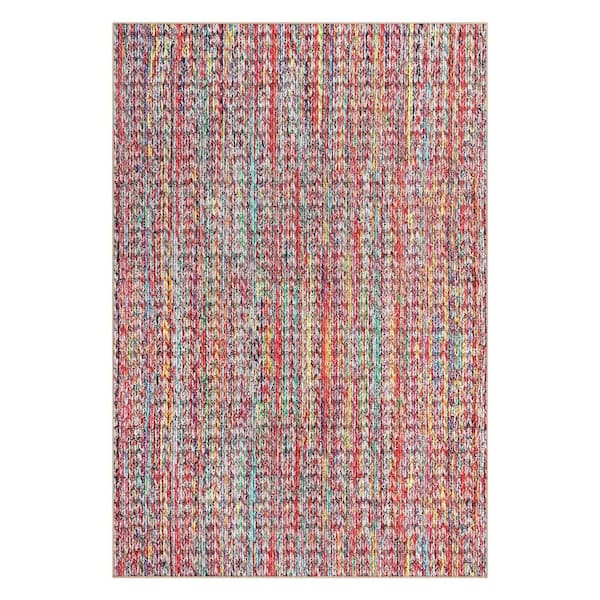 Colorful 9 ft. x 12 ft. Polyester Washable Modern Geometric Pattern Area Rug