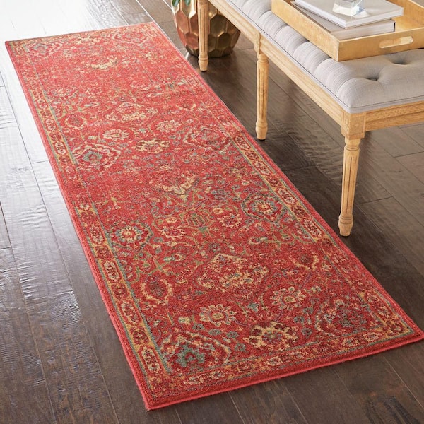 Somerset Brick 2 ft. x 8 ft. Repeat Medallion Traditional Runner Area Rug