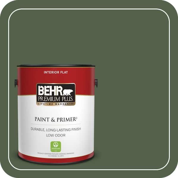 BEHR PREMIUM PLUS 1 gal. #PPF-44 Nature Surrounds Flat Low Odor Interior Paint & Primer