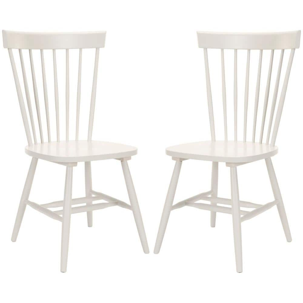 SAFAVIEH Riley Off White Wood Dining Chair Set of 2 AMH8500E SET2 The Home Depot