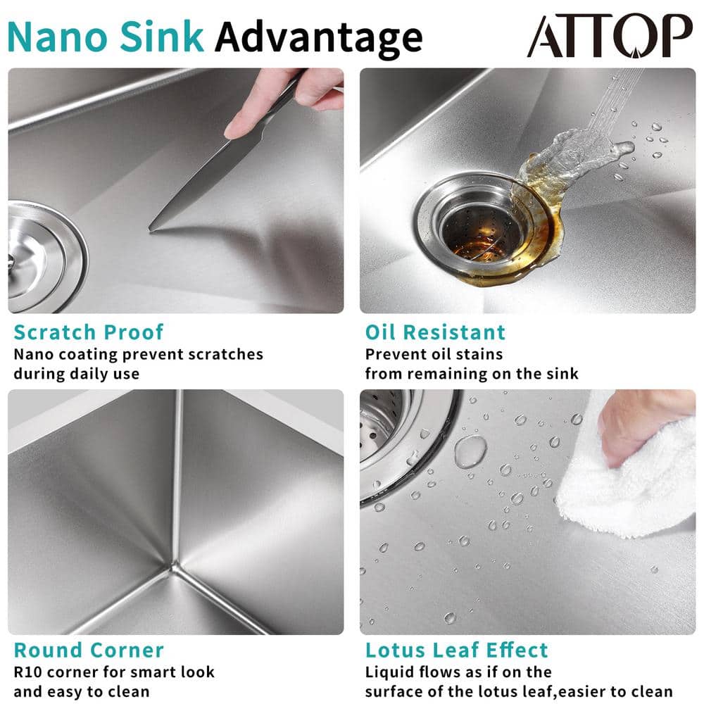 15'' Brushed Stainless Steel Undermount Single Bowl Kitchen Sink