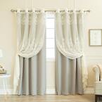 Dove Gray Solid Grommet Sheer Curtain - 52 in. W x 84 in. L (Set of 2)