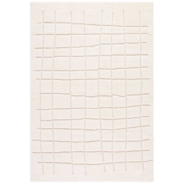 Manhattan 6 ft. x 9 ft. Ivory Grid Area Rug