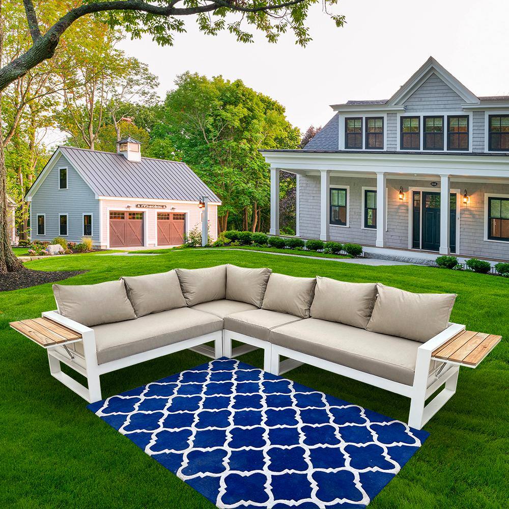 HiGreen Outdoor Denver 4Piece Aluminum Outdoor Patio Sectional Set