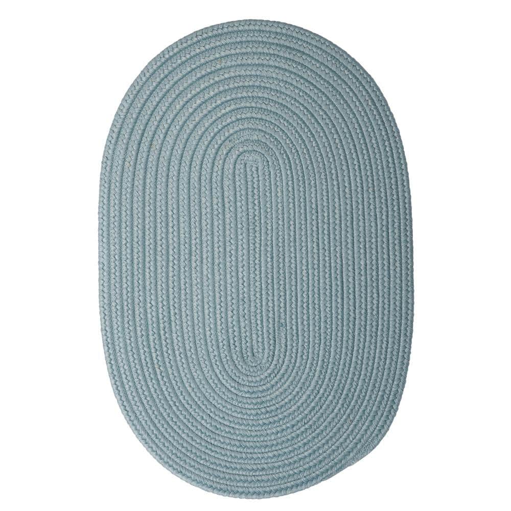 Federal Blue Braided Oval Synthetic 3'x5' Easy Care Rug