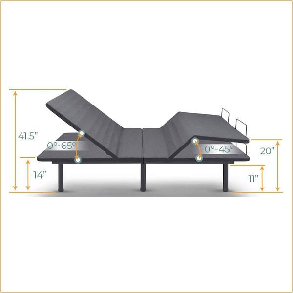 Classic Brands Adjustable Comfort Affordomatic 2 0 Bed Base W Remote King 126019 5160 Classic Brands Adjustable Comfort, Classic Brands Adjustable Bed King Split