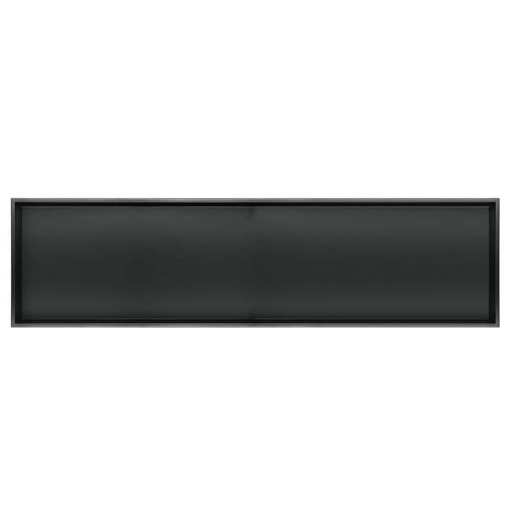 48" Matte Black Steel Recessed Shower Shelf