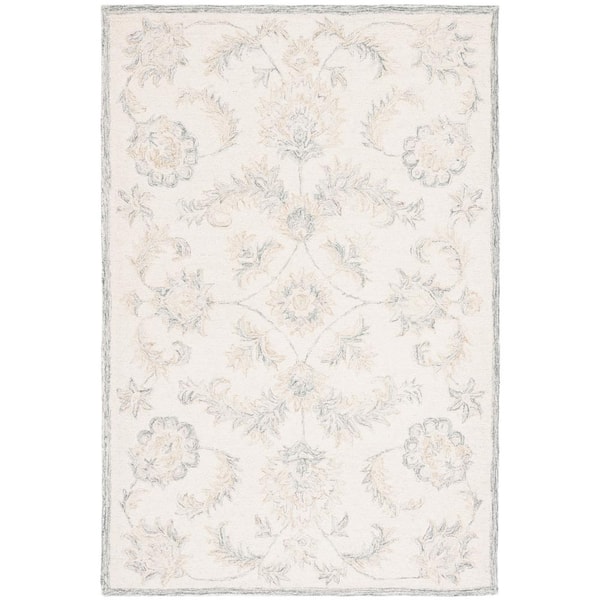 Martha Stewart Ivory/Sage 8 ft. x 10 ft. Ornate Floral Area Rug