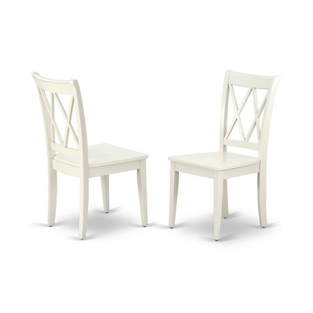 Linen White 36" Rubber Wood Pedestal Dining Set