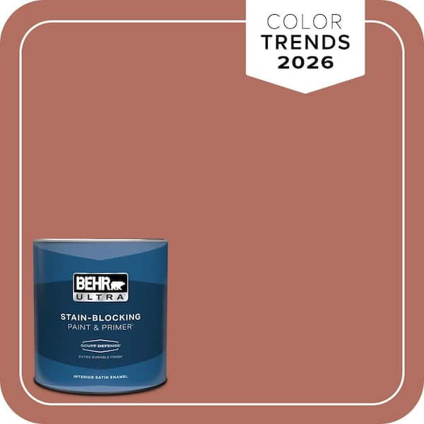 BEHR ULTRA 1 qt. #PPU2-12 Terra Cotta Urn Extra Durable Satin Enamel Interior Paint & Primer