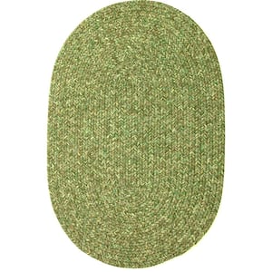 Newberry Bay Leaf Tweed 3 ft. x 5 ft. Oval Indoor/Outdoor Braided Area Rug