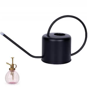 0.3 Gal. Long Spout Stainless Steel Black Watering Can