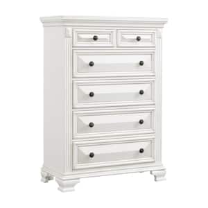Trent Antique White 6-Drawer 38 in. Wide Chest of Drawers