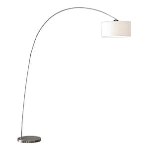 Adelina 81 in. Arched Brushed Steel Floor Lamp