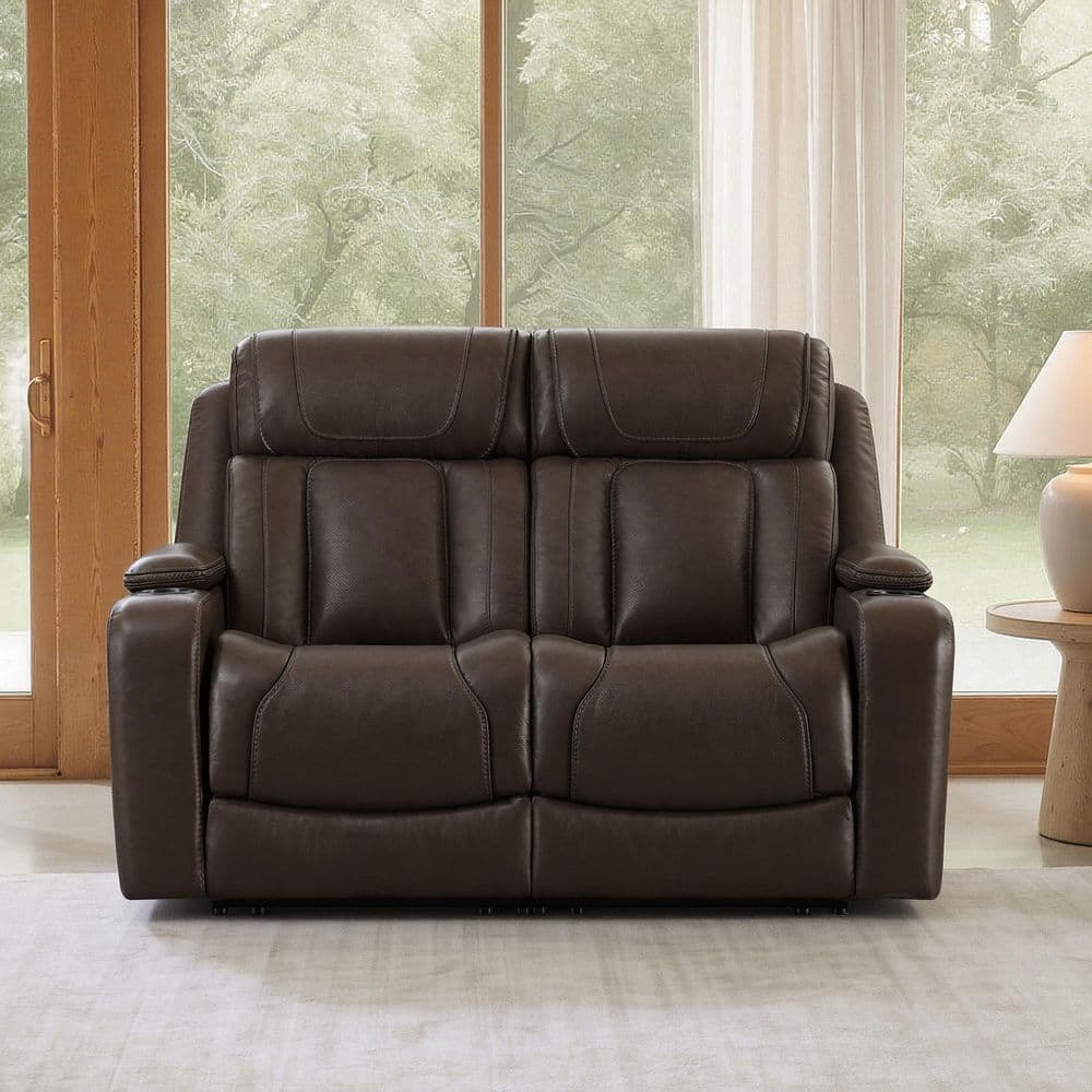 Ziva 61.02 in. Dark Brown Triple Motor Leather Power Reclining Sofa with Power Headrest, Lumbar & Super Zero Gravity price history on PriceWatchPro