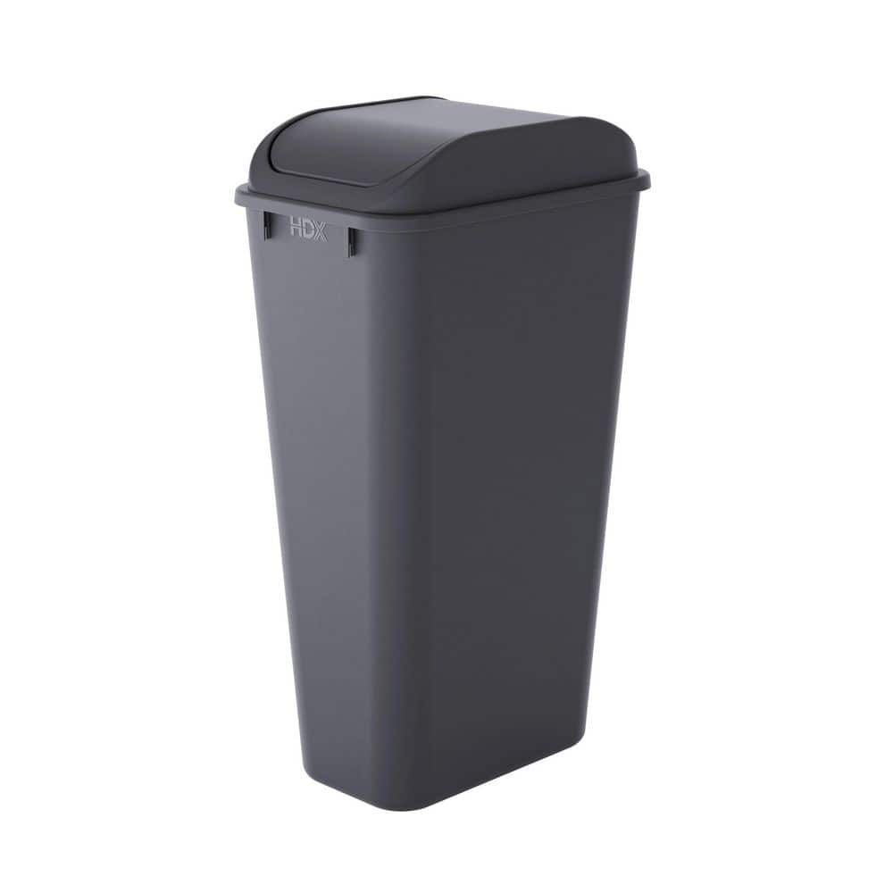 HDX 13 Gal. Black Resin Swing Lid Trash Can 999-2413 - The Home Depot