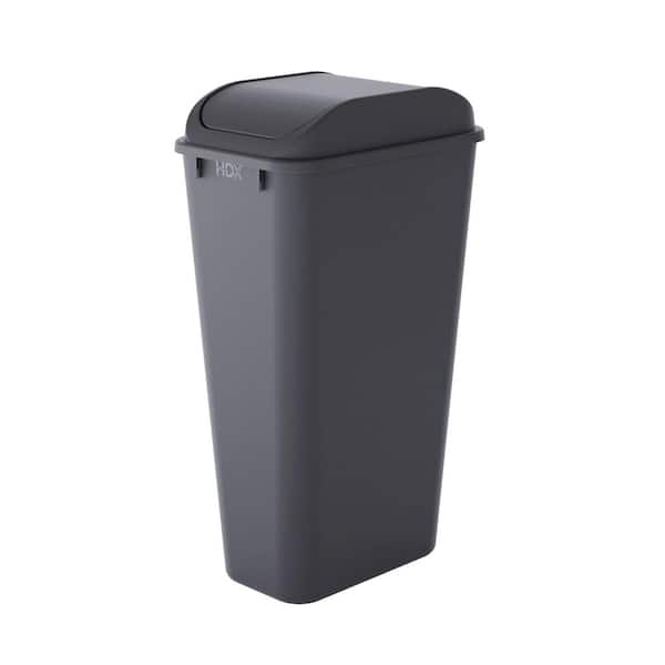 13 Gal. Black Resin Swing Lid Trash Can
