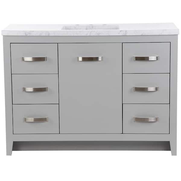 Blakely 49 in. Single Sink Sterling Gray Bath Vanity with Lunar Cultured Marble Top (Assembled)
