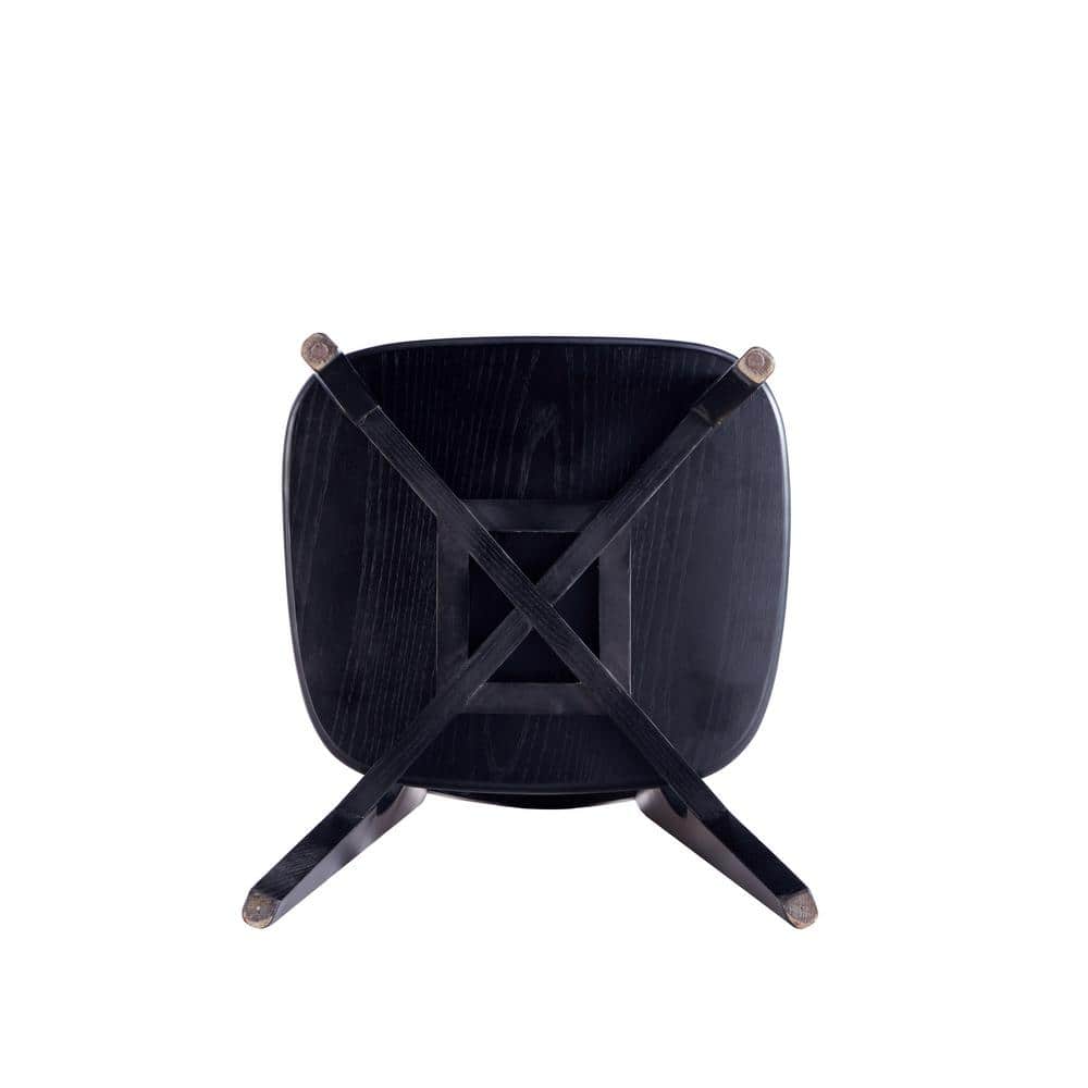 Black and Natural Cane Wood Side Chair
