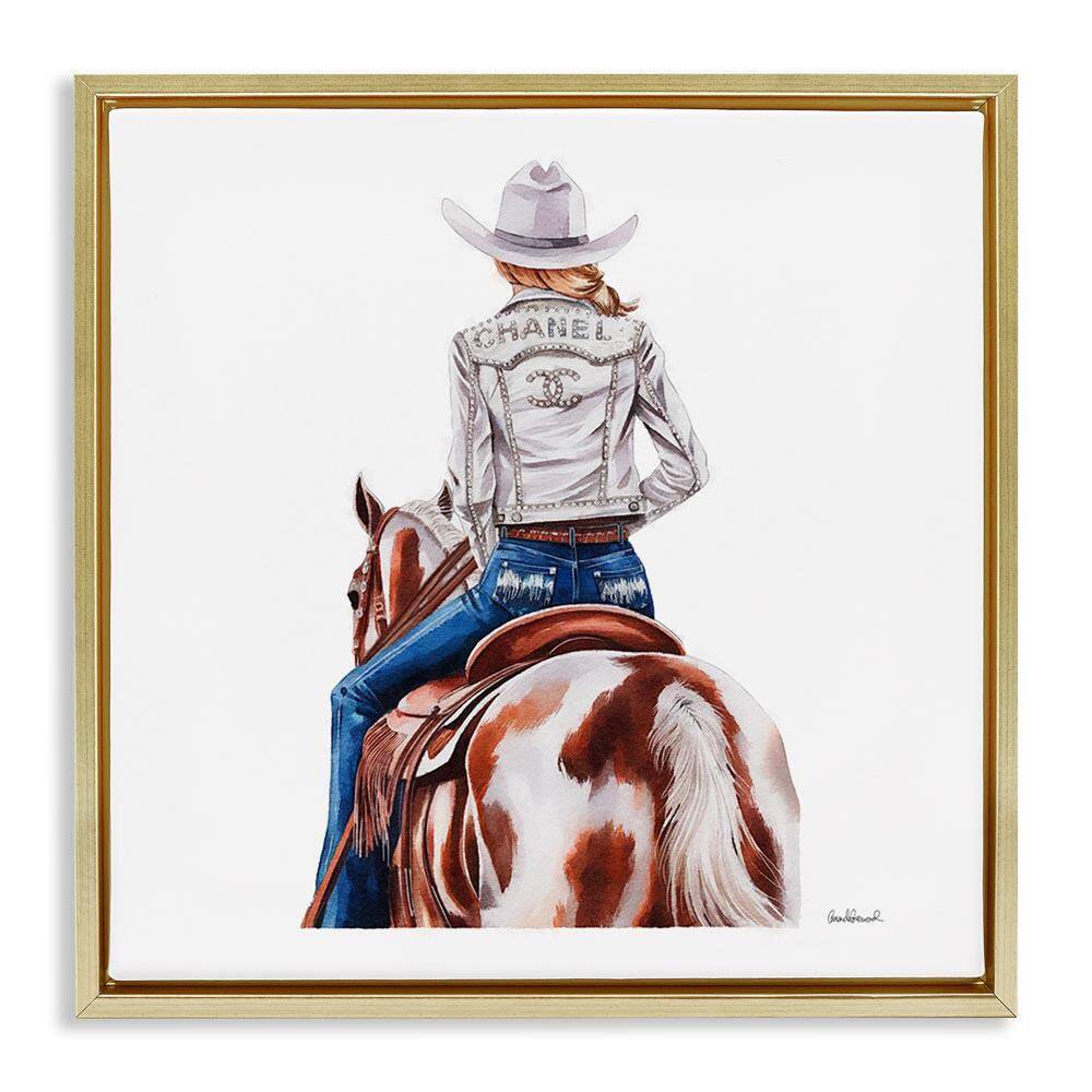 Glam Cowgirl Spotted Horse by Amanda Greenwood Gold Floater Frame People Graphic Art Print 25 in. x 25 in. price history on PriceWatchPro