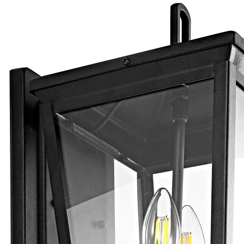 Elegant Morla Black Iron Outdoor Wall Lantern
