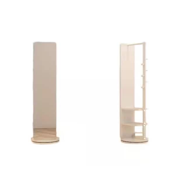 White 19.69 in. W x 68.80 in. H Rectangle Mirror with Rubber Wood Frame