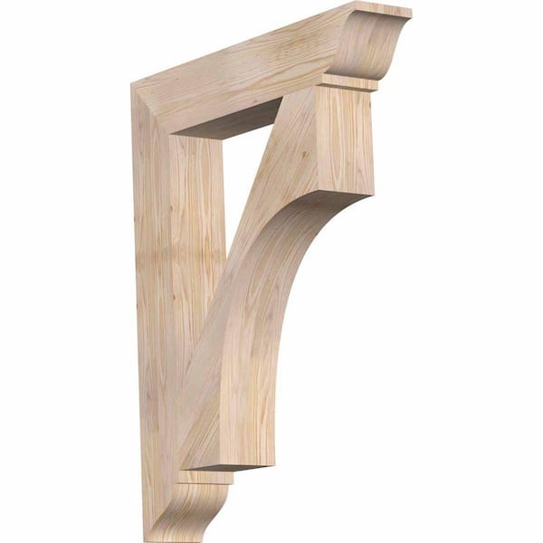 Ekena Millwork 5.5 in. x 28 in. x 20 in. Douglas Fir Westlake Traditional Smooth Bracket