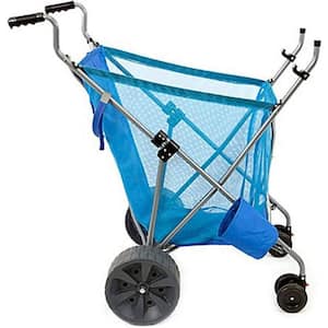 1.75 cu. ft. Fabric Garden Cart Beach Sand Cruiser with Big Wheels for Sand in Blue