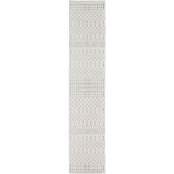 Nourison Astra Machine Washable Ivory 2 ft. x 6 ft. Moroccan Transitional Runner Area Rug
