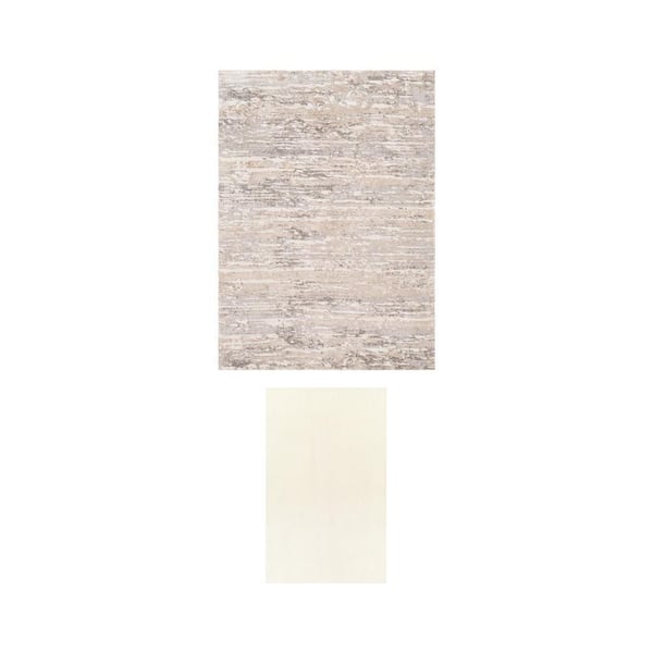 Aldina Brown 9 ft. x 12 ft. 3 in. Abstract Rug with 9 ft. x 12 ft. Non-Slip Rug Pad