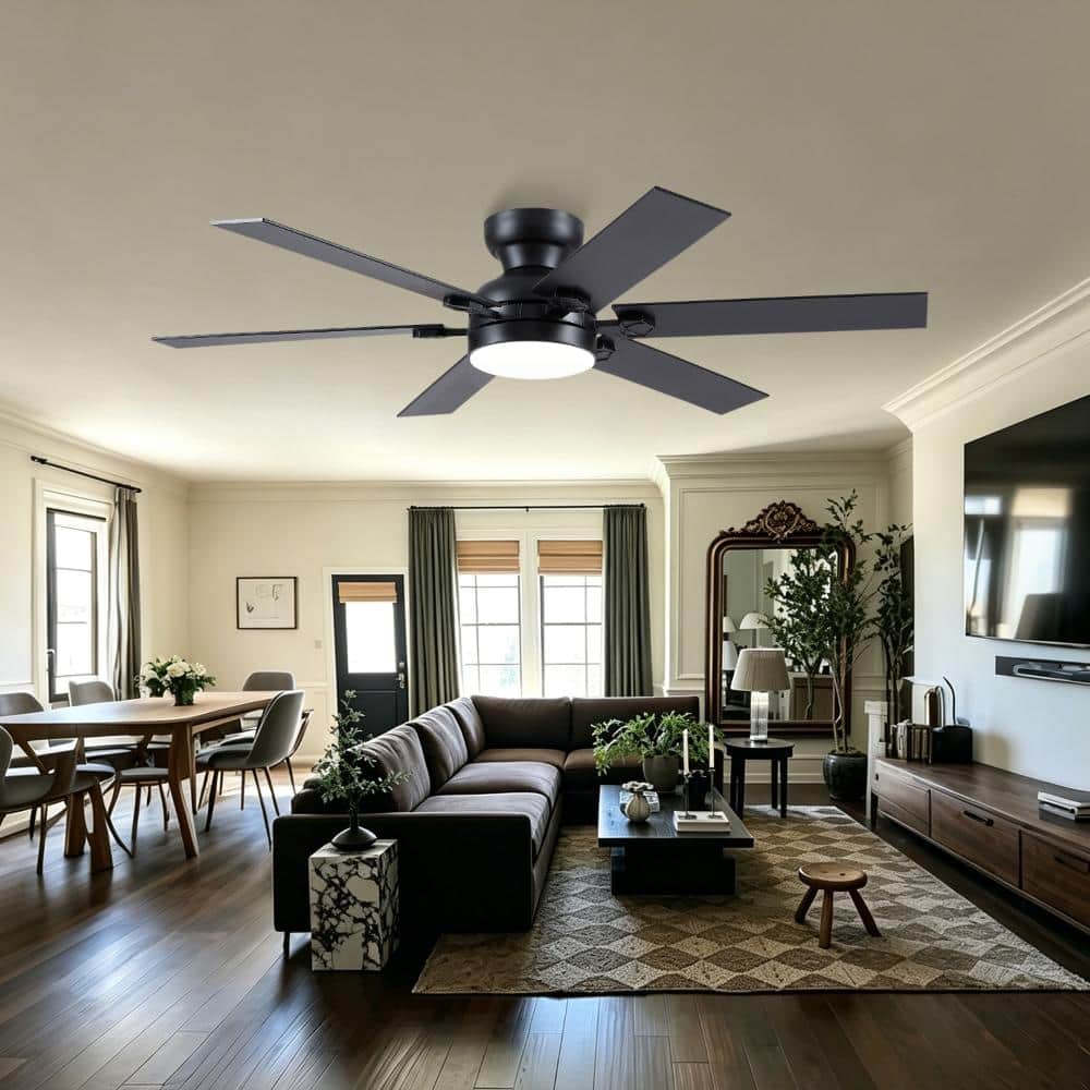 Modern 52-inch Black Ceiling Fan with Light and Remote,Quiet DC Motor, Dimmable for Living Room Bedroom. price history on PriceWatchPro