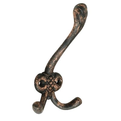 3 Arm Cast Iron Organizing Wall Hook with Letter S Matching Screws Included Rust RCH Hardware 8386SRST Decorative Triple 