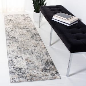 Lagoon Gray/Beige 2 ft. x 8 ft. Marble Abstract Runner Rug