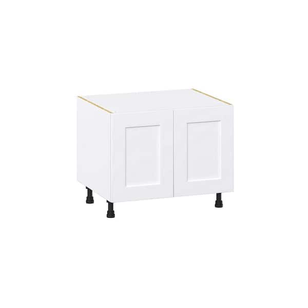 J COLLECTION Roseland 30 in. W x 24 in. D x 34.5 in. H Assembled Shaker Apron Front Sink Base Kitchen Cabinet in Warm White