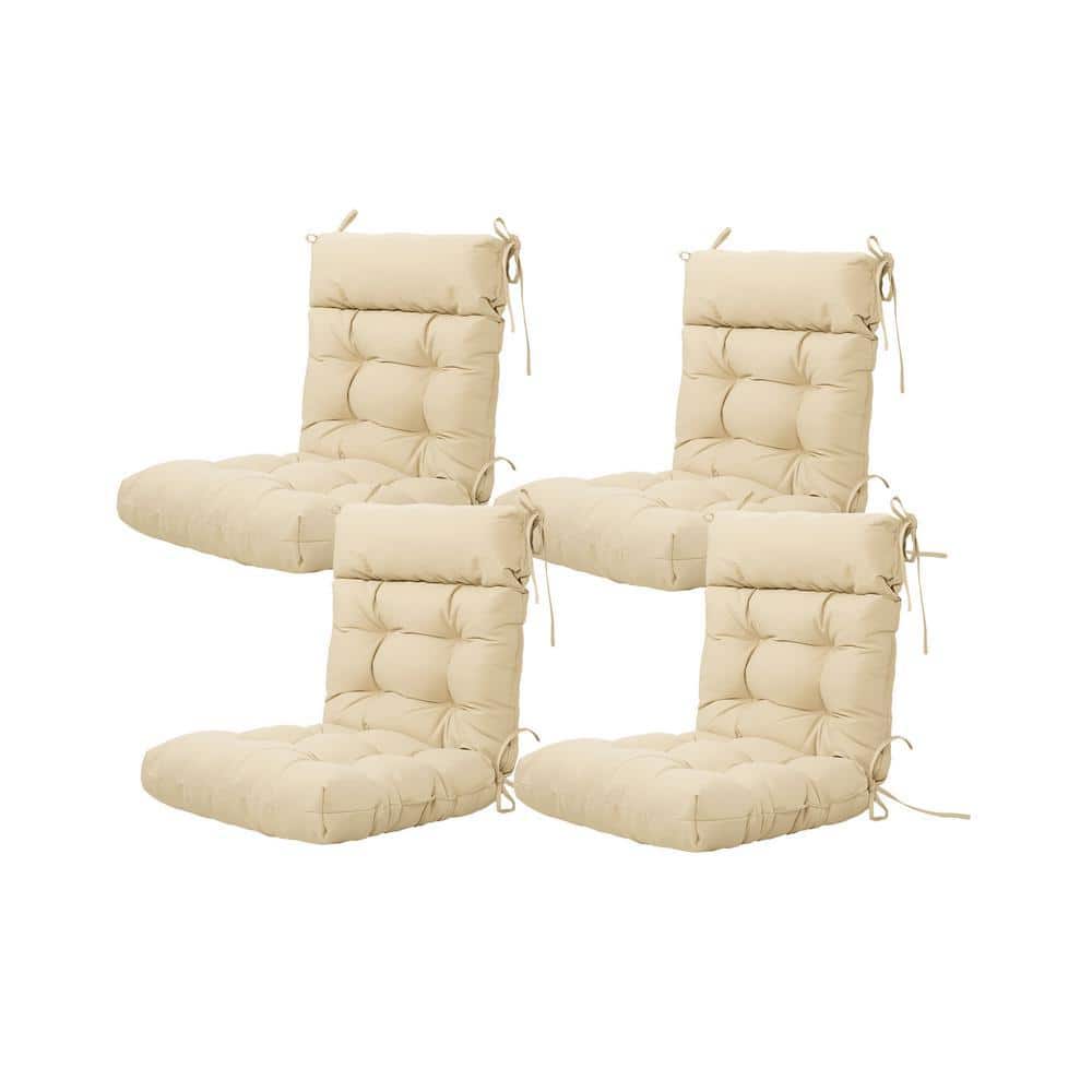 Seat/Back Outdoor Chair Cushion Patio Cushion Tie Tufted Replacement for Patio Furniture 20 in. x20 in. x4 in. ,Set Of 4