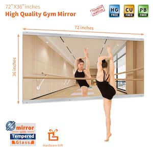 36 in. W x 72 in. H Rectangular Frameless Tempered HD Wall Mirror/Gym Mirror/Dance Mirror