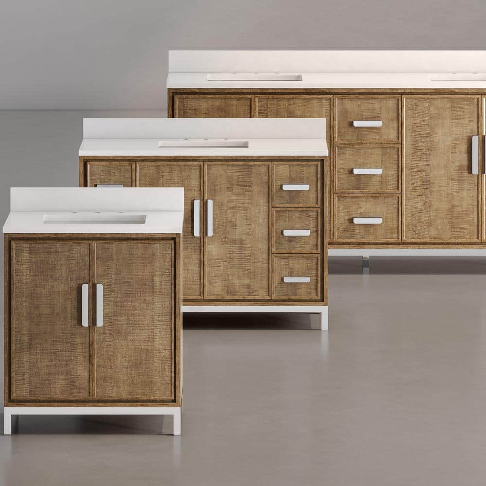 Westin 48" Lustrous Walnut Freestanding Single Bathroom Vanity with Quartz Top