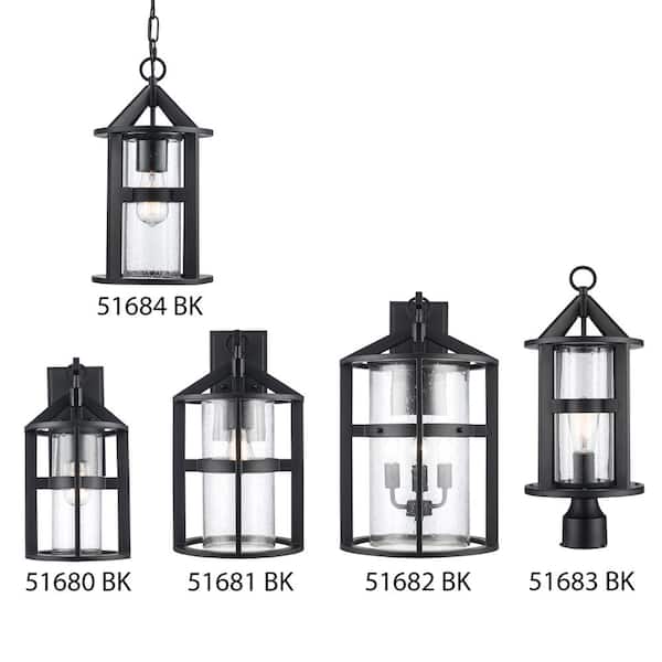 Bel Air Lighting Prado 21 in. 3-Light Black Outdoor Hardwired Wall